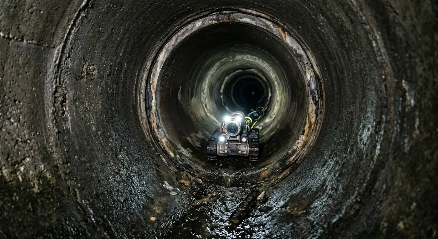 Robotic sewer camera inspecting pipe interior for Sewer Line Repair in Hermosa Beach